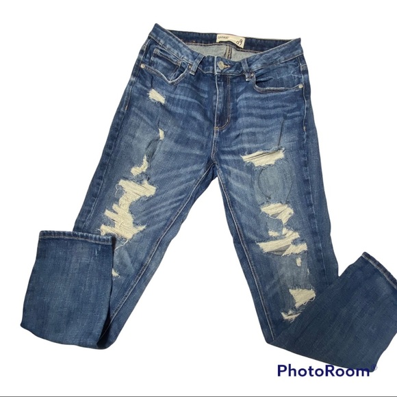 Garage Denim - Garage  distressed destructed, destroyed  ripped Skinny Jeans Size 9